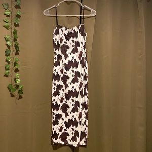 Cow print spaghetti strap dress